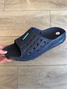 Hoka One One Sandals Mens 11 Womens 13 Blue Ora Recovery Slide Slip On Flip Flop